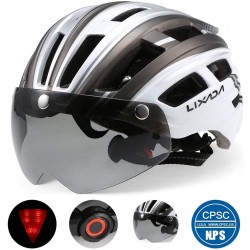 Casca protectie cu ochelari Helmet pentru Trotineta sau Bicicleta, Alb cu Gri