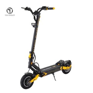 Trotineta electrica Teverun Blade Mini PRO, 1000W, 48V cu 20,8 Ah, 10 inch, telecomanda, NFC, GPS, suspensie hidraulica , galben cu negru